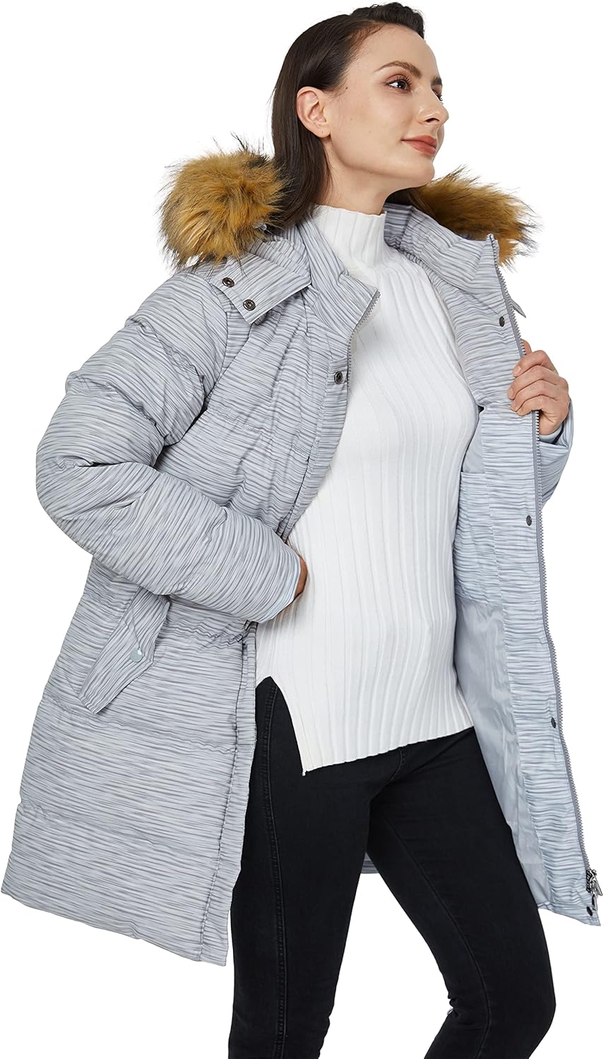WenVen Women's Winter Thicken Puffer Coat Warm Jacket with Faux Fur Removable Hood - Image 4