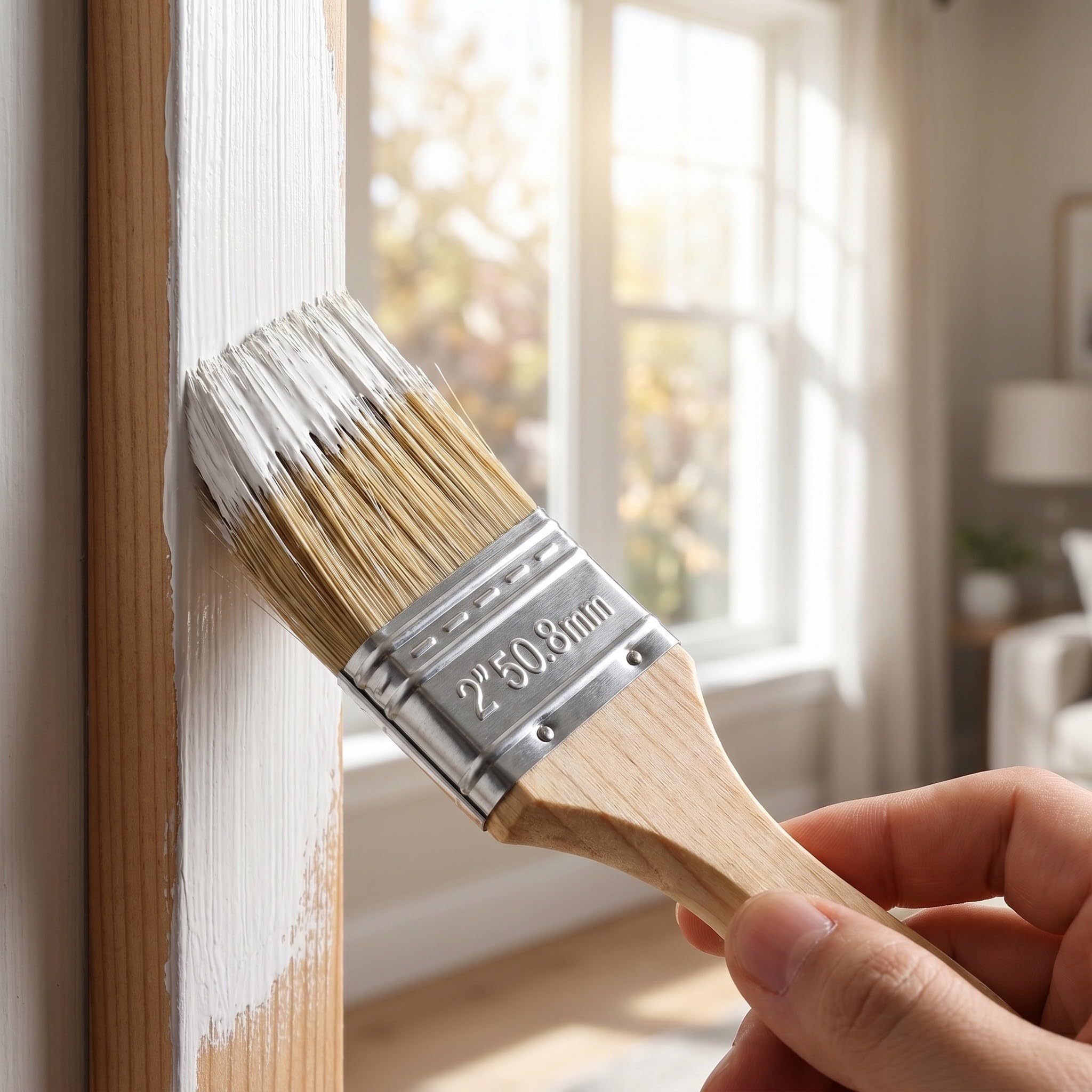 TEHAUX Flachpinsel 30 Stück 45mm mit Robustem Holzgriff Pinsel für Holzterrassen und Zierleisten Lackpinsel und Beizpinsel für Holzlasur und Malerbedarf