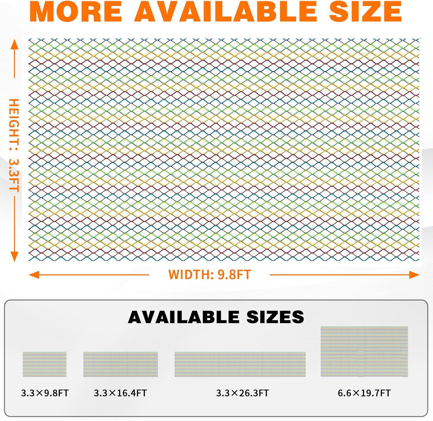 Kids Pets Safety Rope Netting, Stairs Balcony Railing Protecting Rope Net, Climbing Cargo Net, Net for Playground, Treehouse, Sport (Colourful, 6.6×19.7ft)