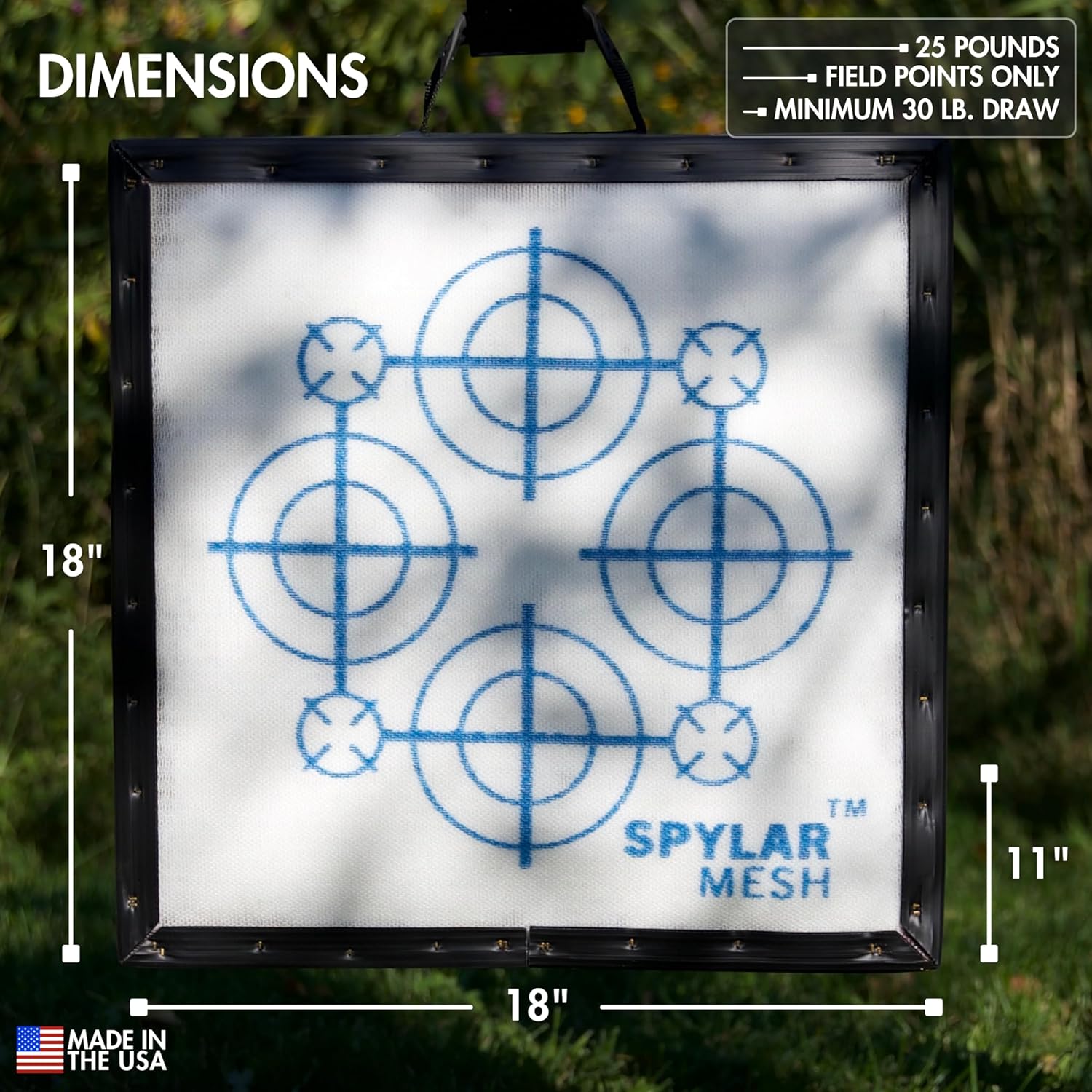 SpyderWeb ST18-Archery Targets for Backyard Crossbow Targets 400 fps-Self- Healing Spylar Mesh-Field Tip Only-Easy Arrow Pull-Built Tough-Built to Last-Made in USA