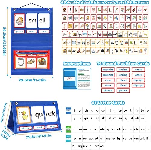 Miniatura 14 de Torlam CVC Word Builder Kindergarten Classroom Must Haves, juegos de fonética, actividades de aprendizaje preescolar, juguete de ortografía, lectura