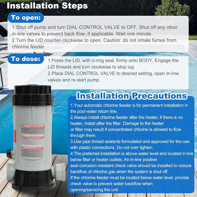 Dosificador de cloro automático CL200 para piscina miniatura 6