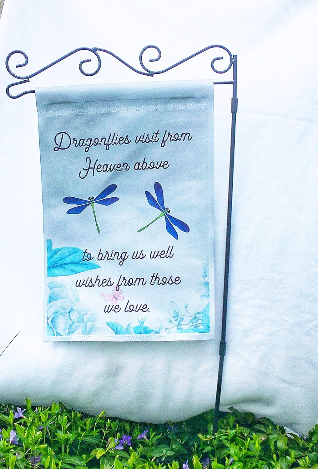 Memorial Garden Flag for Mom - Dad - Dragonfly Gifts - Decorative Outdoor Decor - Sympathy - Loss of