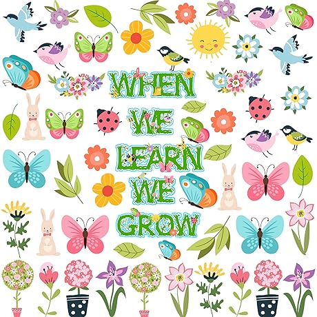 101Pcs Spring Bulletin Board Decorations Set for Classrooms