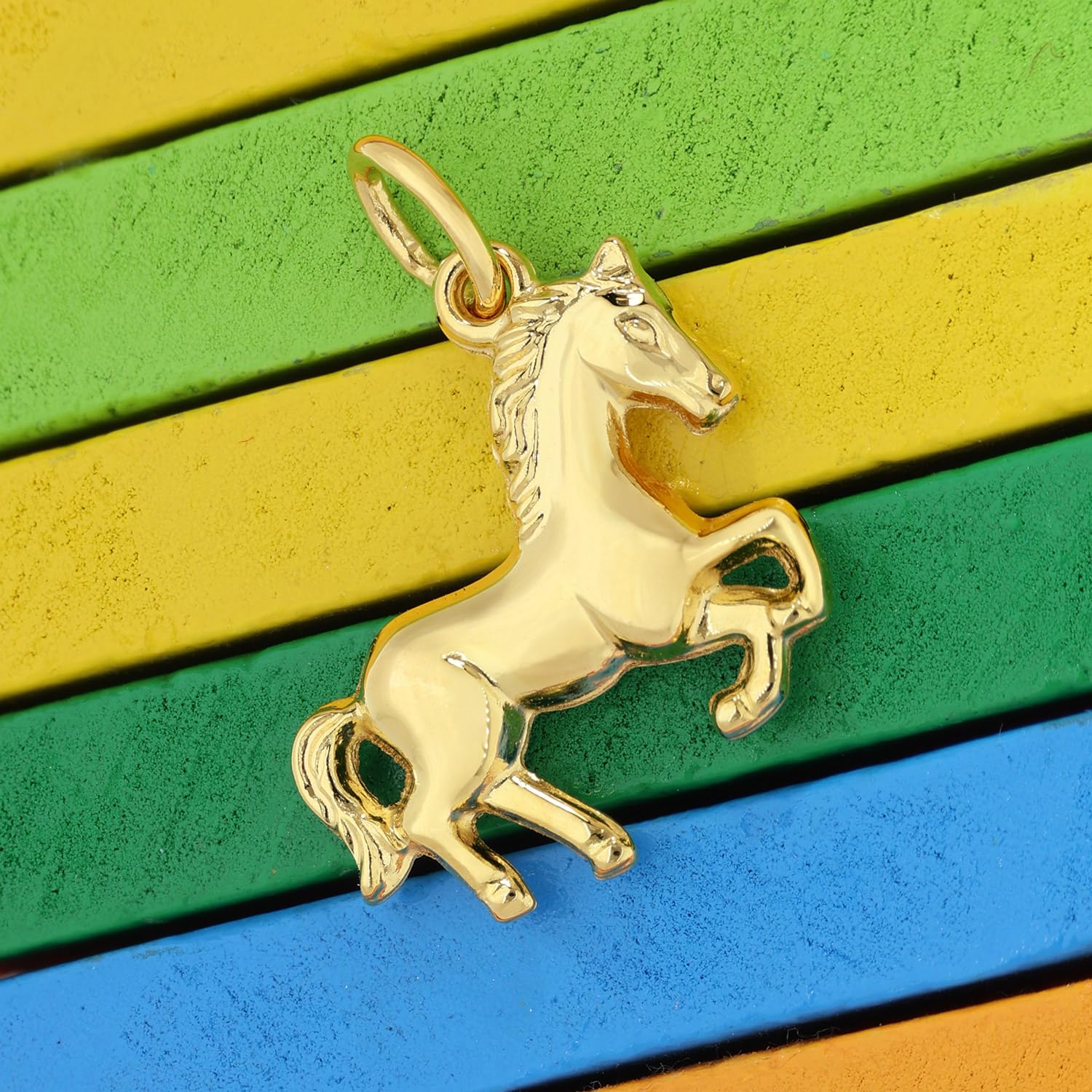 trendor Schmuck-Anhänger Pferd Gold 333 / 8K 21558 | zeitloses Schmuckstück für Kinder, elegantes Accessoire,