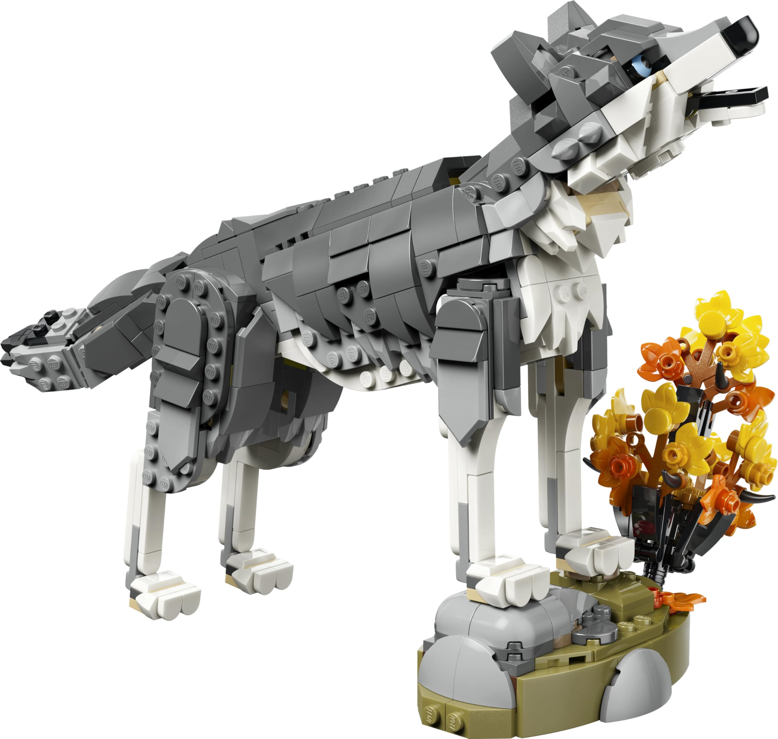 LEGO Creator 3 in 1 Animali della Foresta: Lupo Grigio - Animale Giocattolo Trasformabile in Falco o Procione - Decorazione Cameretta - Regalo di Compleanno per Bambine e Bambini da 8 Anni - 31393
