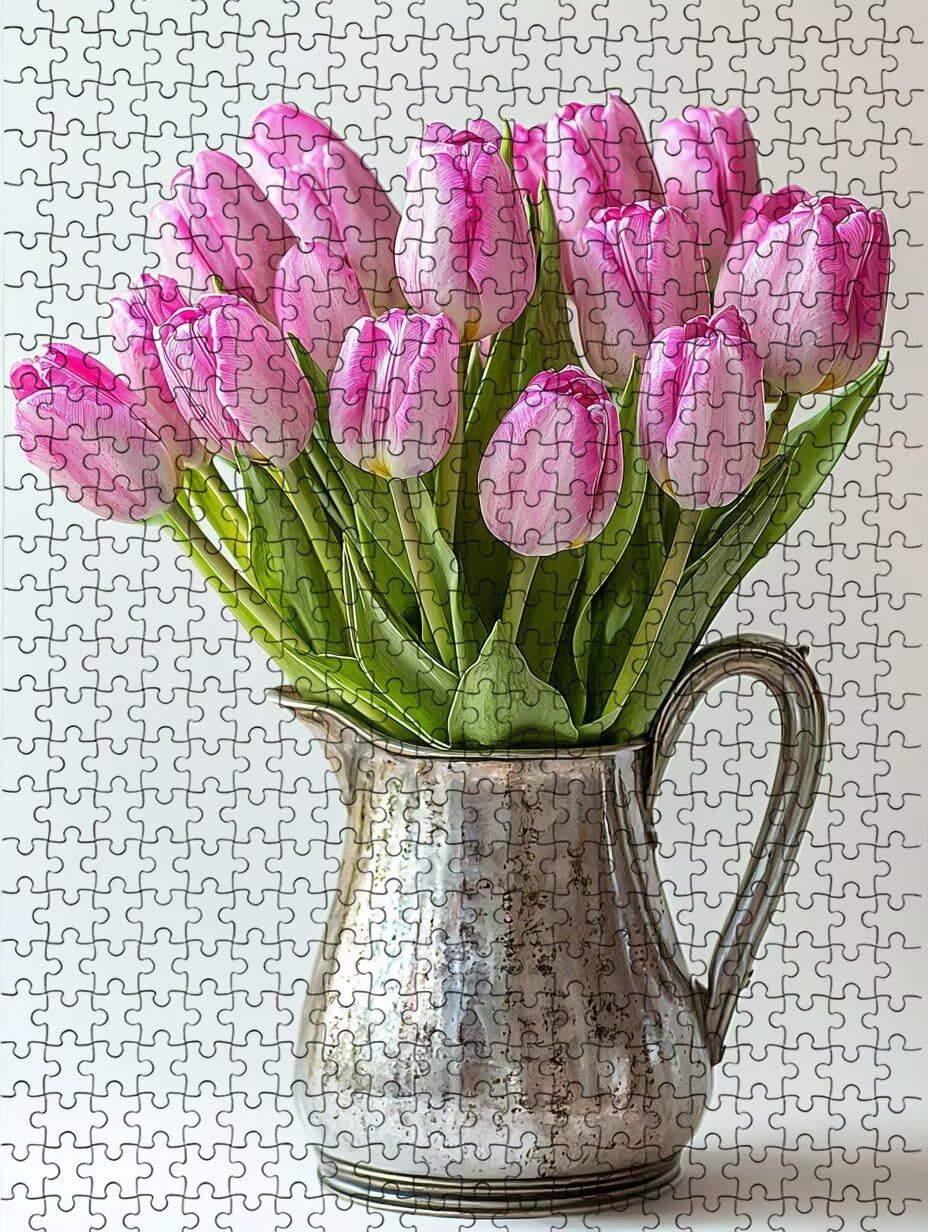 Puzzle 3000 elementów, czajniczek kwiaty puzzle dla dorosłych 3000, niemożliwe klasyczne układanki, drewniane układanki, gra rodzinna, do gry edukacyjnej wyzwanie zabawki, dekoracja ścienna prezent