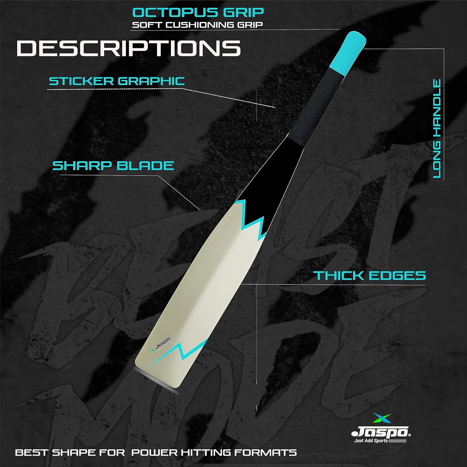 Jaspo Be Wild Heavy Duty Plastic Cricket Bat Full Plastic bat Hard Plastic Bat Cricket bat Full Size for All Age Groups – Kids Boys Girls Adults