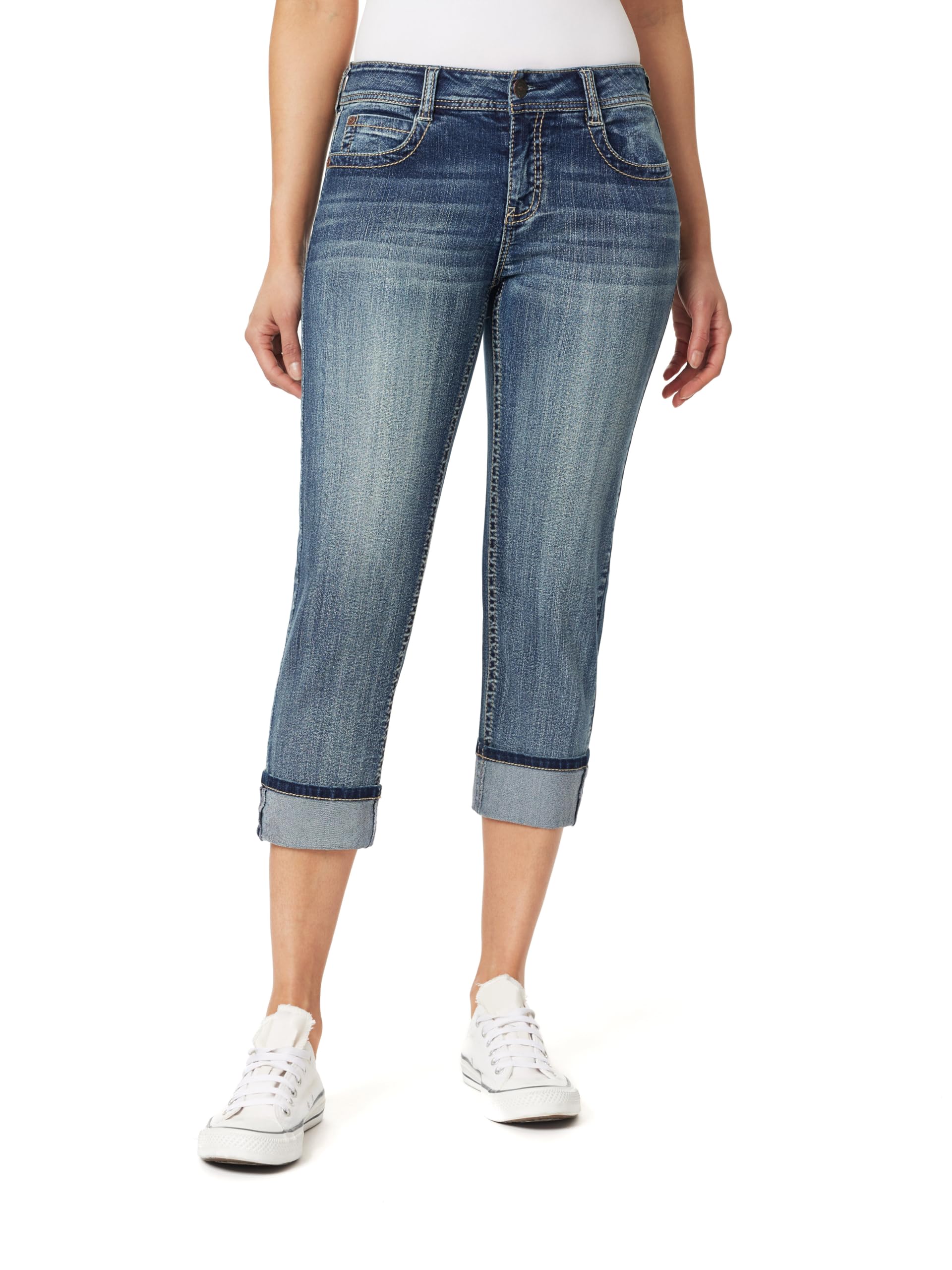 WallFlower Womens Feisty Curvy 23 5 Crop Low-Rise Insta Stretch Juniors