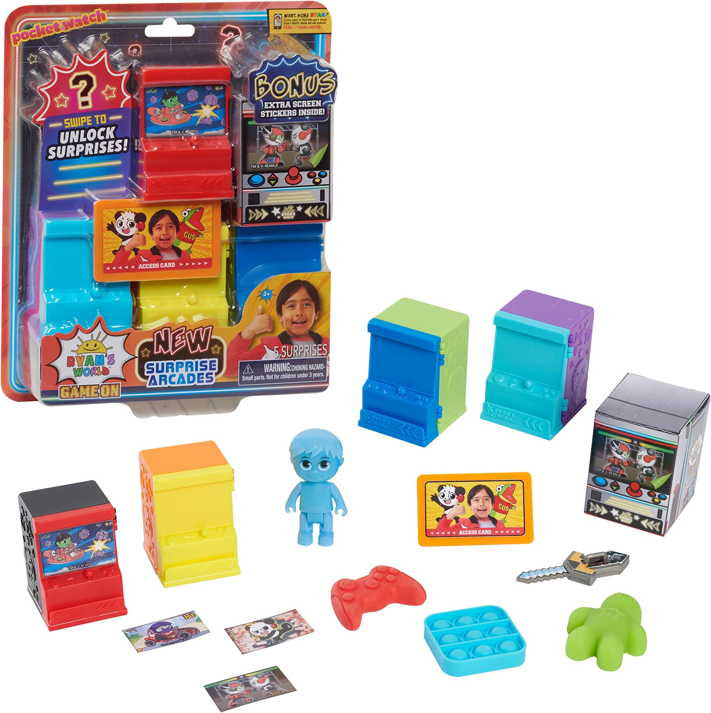 Just Play Ryan's World Surprise Arcades, Toys for Kids Ages 3 and Up, Gifts and Gifts