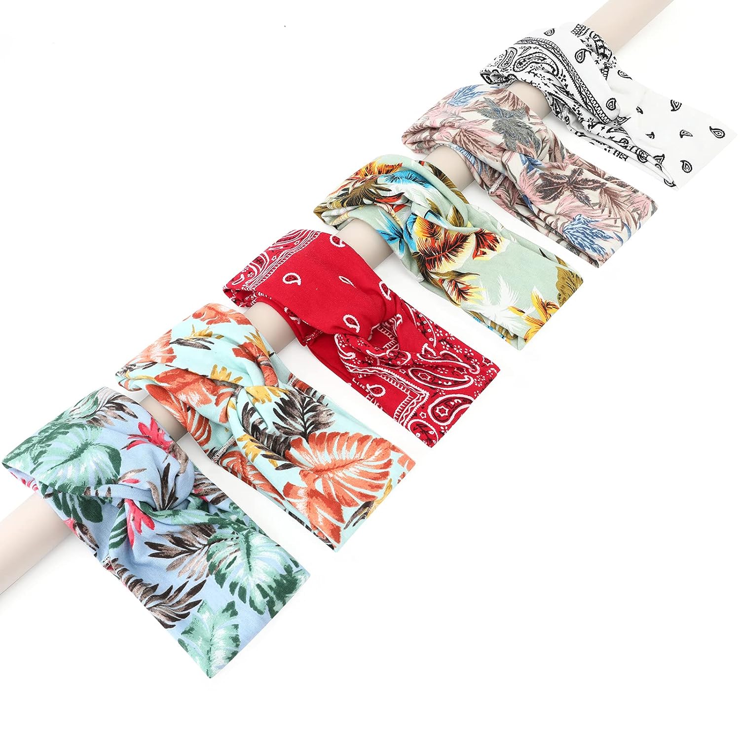 6 pieces of women's twisted wide headband elastic thick yoga workout headband running sports non-slip sweat headband : Beauty & Personal Care