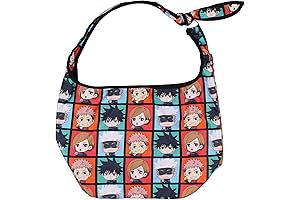 Jujutsu Kaisen Chibi Character Blocks Shoulder Hobo Bag with Crossbody Adjustable Strap