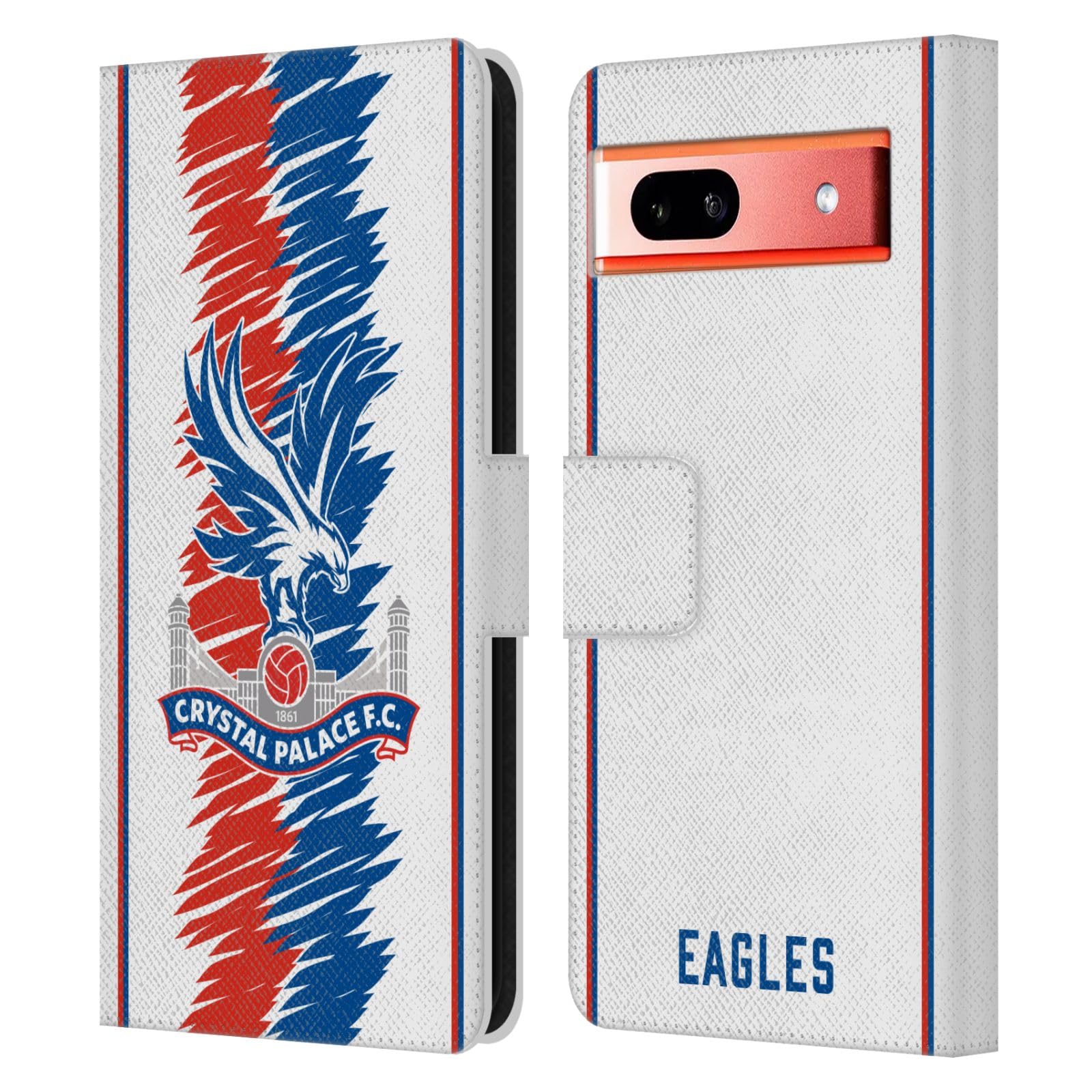 Head Case Designs Officially Licensed Crystal Palace FC Away 2022/23 Crest Kit Leather Book Wallet Case Cover Compatible With Google Pixel 7a