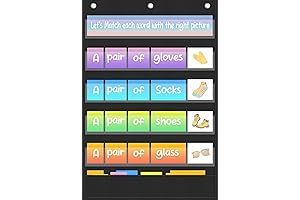 Black Standard Pocket Charts for Classrooms & Sentence Strip Word Pocket Chart...