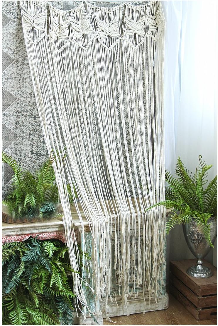 Butterfly Macrame Wall Hanging Tapestry- Macrame Curtains for Door,Window,Closet,Room Divider Wedding Backdrop Boho Home Wall Decor, 33" W x 70" L