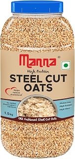 Manna Steel Cut Oats 1.5 Kg | Gluten Free | Diabetic Friendly | High Protein & Fibre 1.5kg (Pack of 1) Price In India