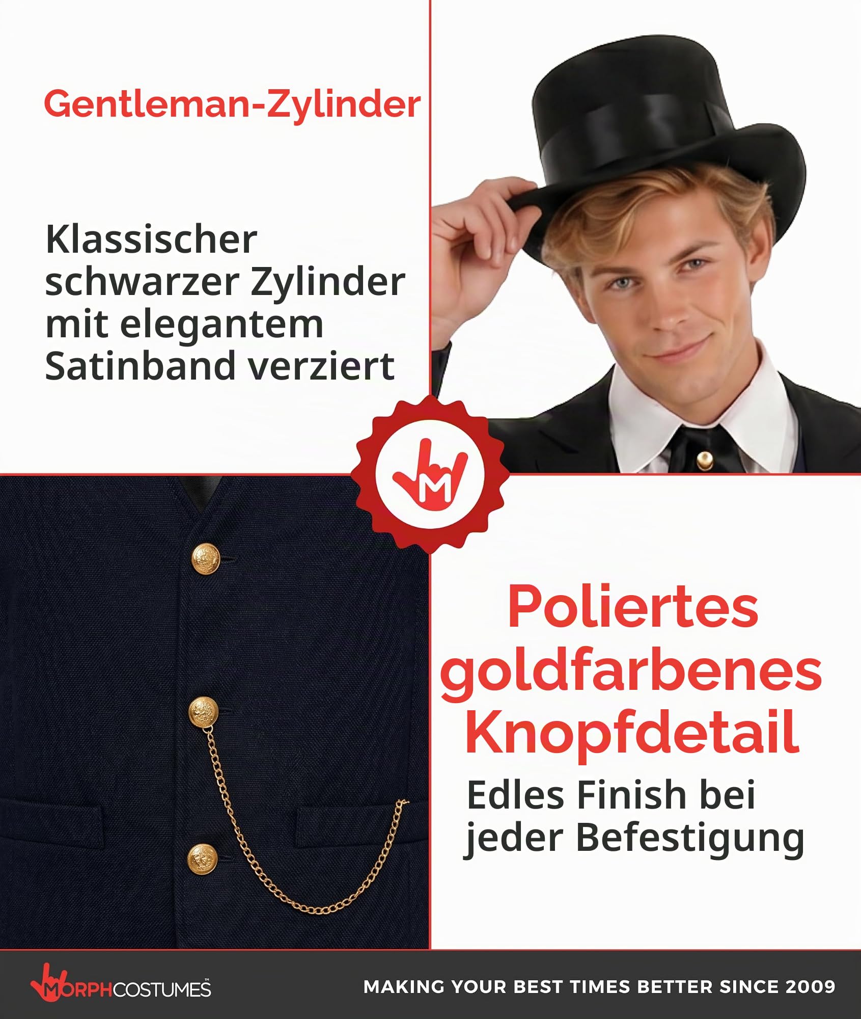 Fun Shack Frack Kostüm Herren, Viktorianisches Halloween Kostüm