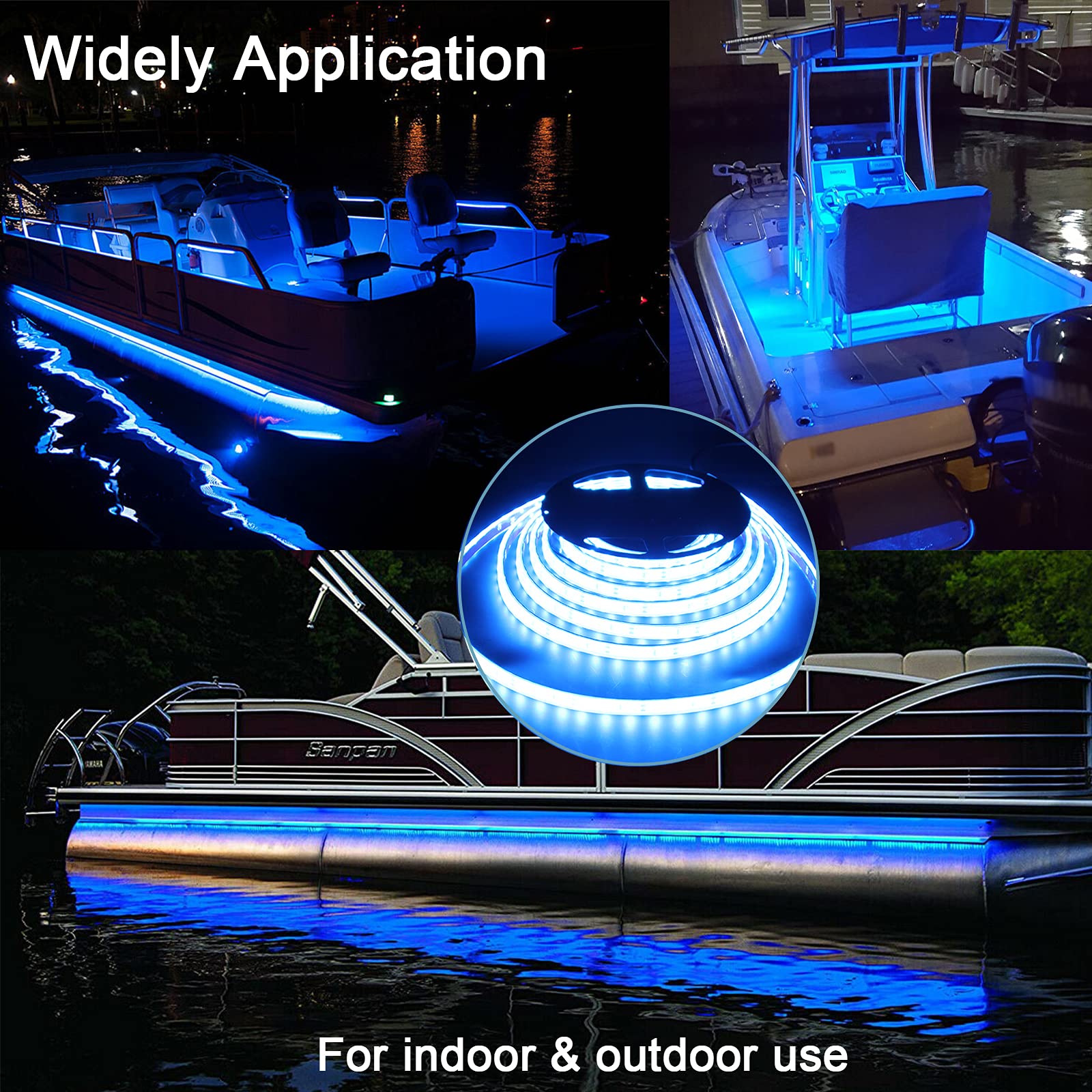 UCINNOVATE Bande lumineuse LED de 5 m pour bateau, bandes LED étanches pour ponton de bateau, éclairage intérieur pour pont de bateau, lumière d'accentuation, éclairage intérieur de courtoisie, nuit