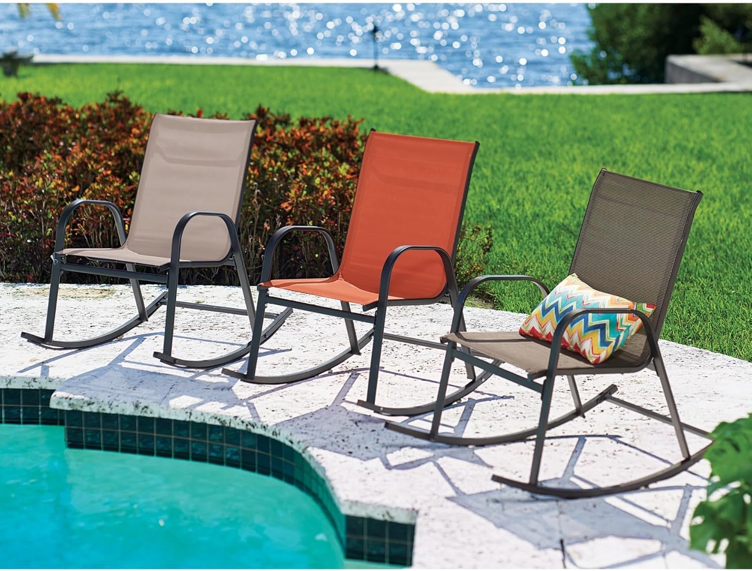 BrylaneHome Extra-Wide 350 Lbs. Capacity Rocker - Geranium