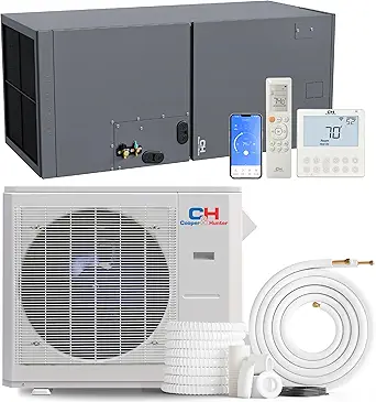 Cooper & Hunter 24,000 BTU (2 Ton) Central Ducted Mini Split AC & Heat Pump – 19.7 SEER2 Multi-Position Air Handler – Includes 25FT Installation Kit & Smart Kit – 230V Pre-Charged Inverter
