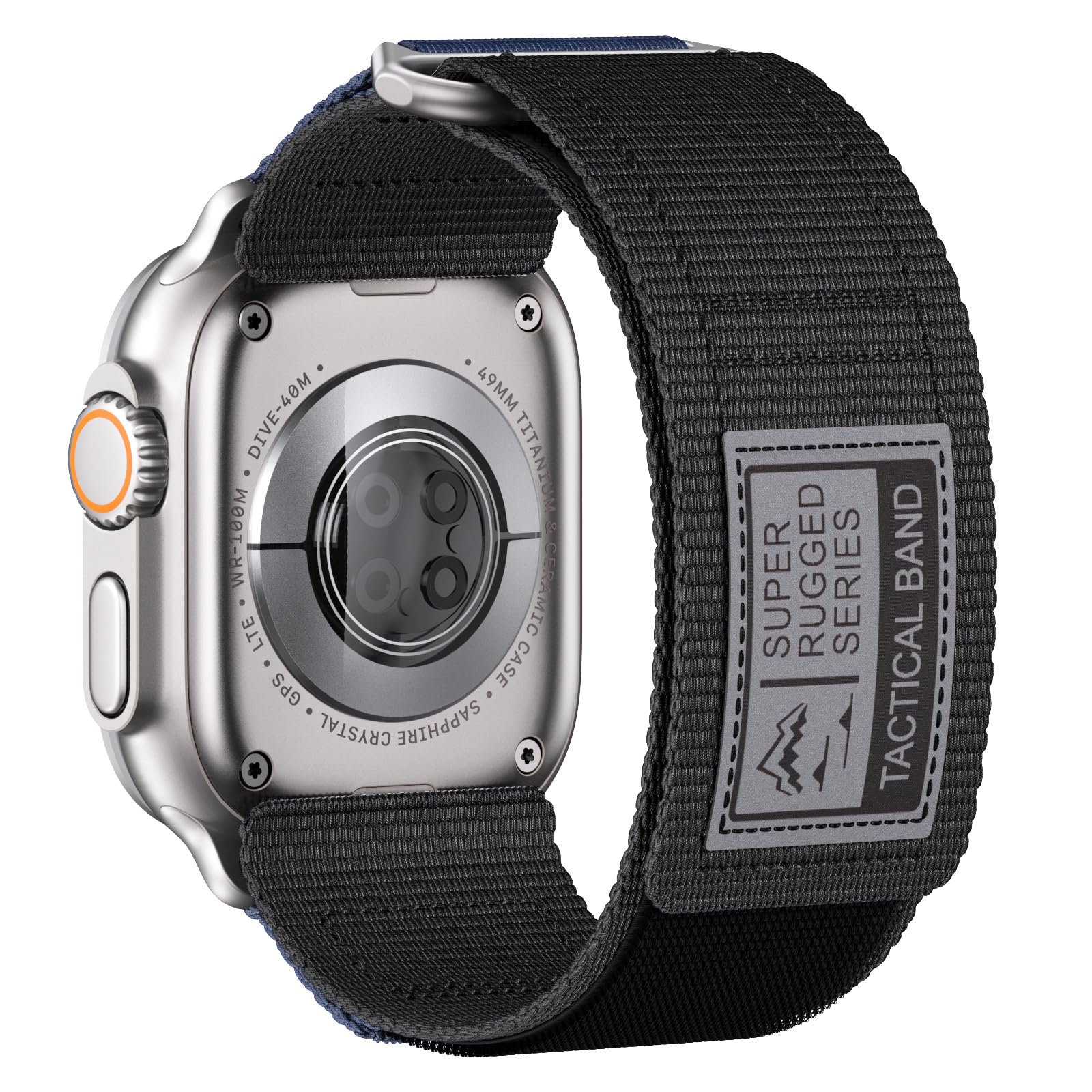 Rugged Nylon Band Compatible for Apple Ultra Watch Band 49mm 45mm 44mm 42mm for Men,Skin-friendly Woven Adjustable Wristbands Strap for Apple Watch