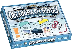 Late for The Sky Oklahoma City-Opoly Board Game, Family Strategy Property Trading Fun, Ages 8+, 2-6 Players, Local OKC Landmarks, Collectible Gift