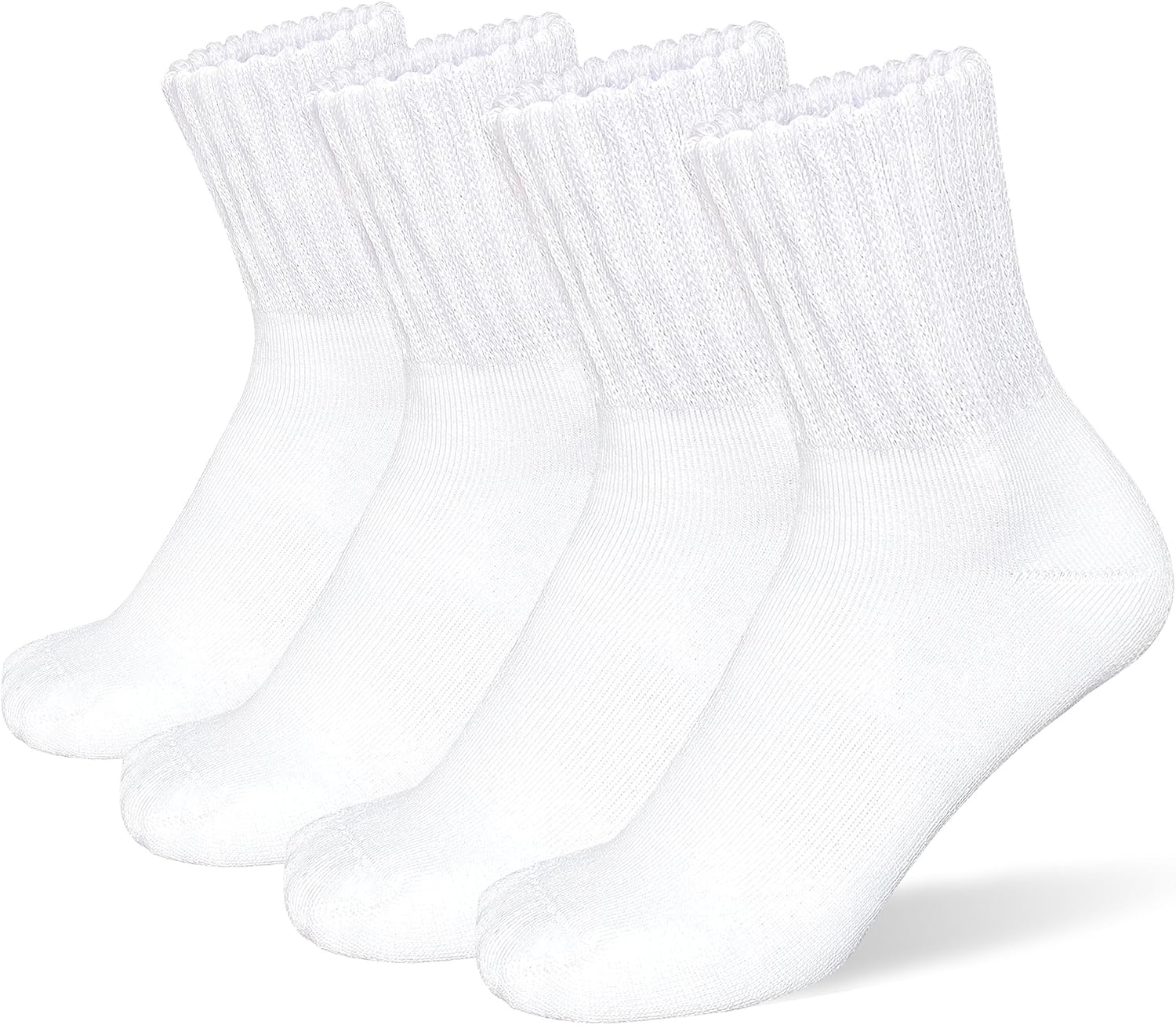 suaskk Womens Cozy Solid Thick Cushioned Thermal Crew Boot Socks 4 Pairs | Soft and comfortable, Arch Support, Non-Slip, Sturdy and durable