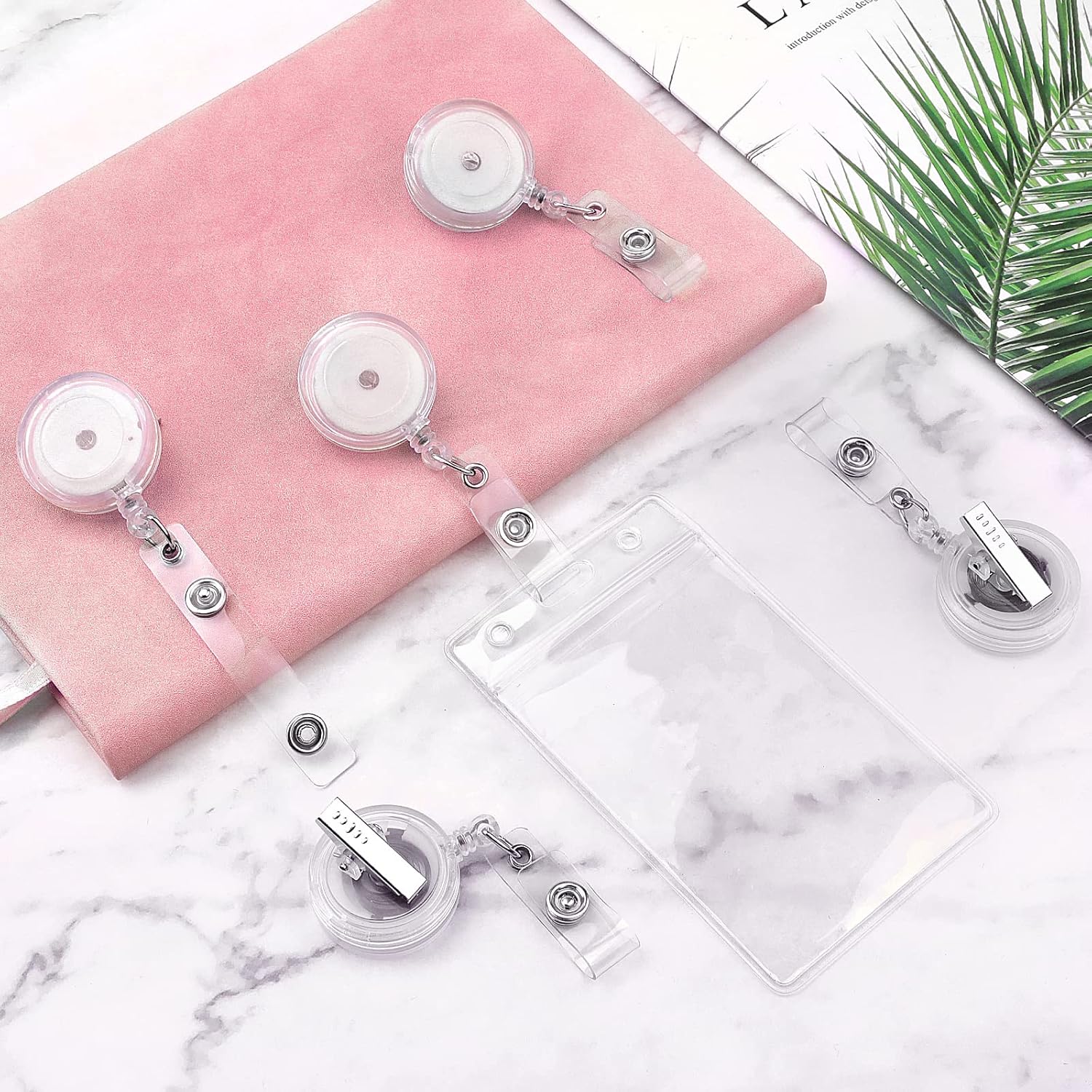 50 Pack Badge Reels Retractable with Swivel Alligator Clip Retractable Badge Holder Reels for Students, Teachers, Office Workers (Translucent Clear) - Image 5