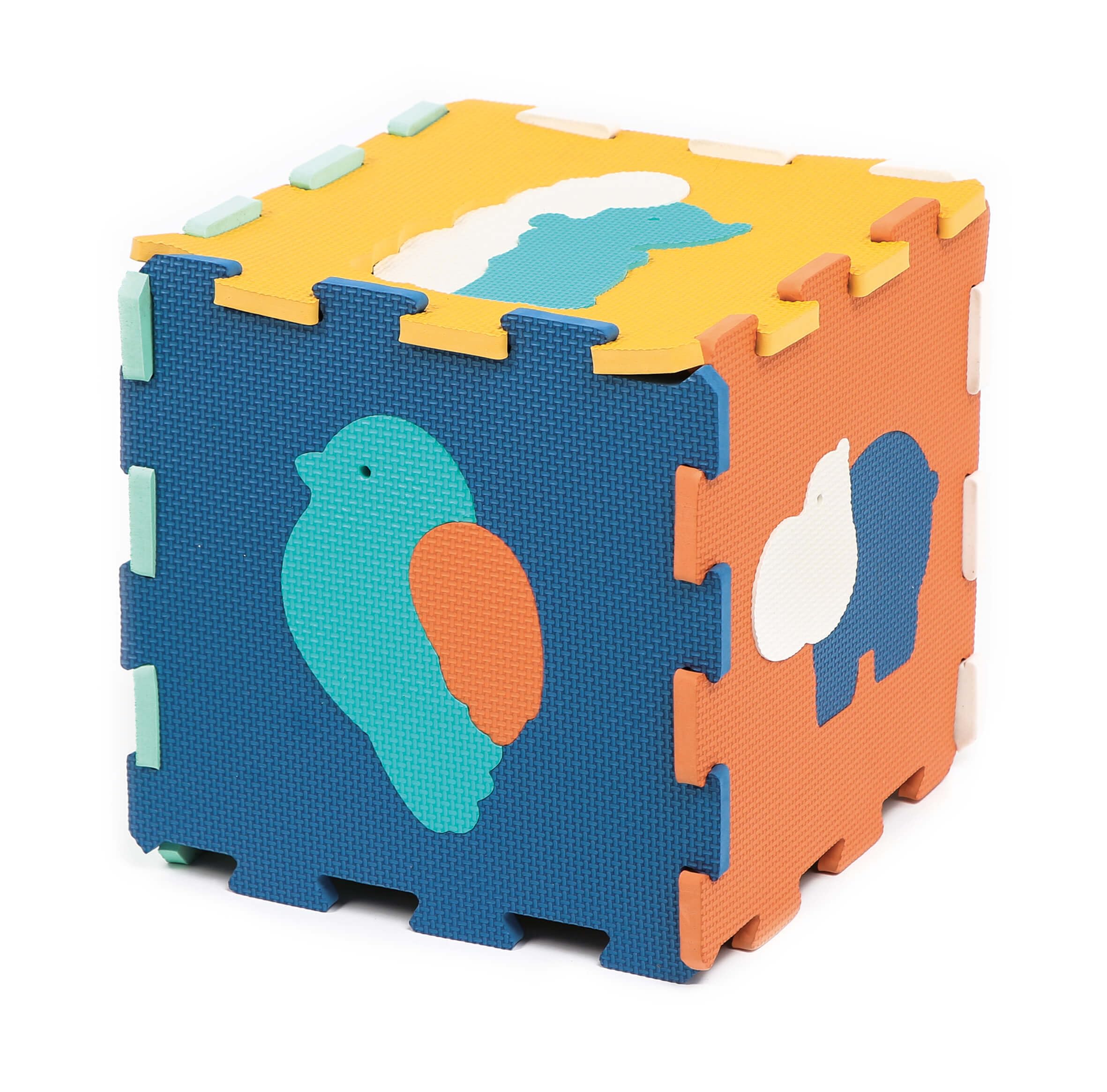 LUDI - Tapis Bords Et Coins - Jeu D'Encastrement - Éveil Bébé - Amortit Les Chocs, Isole Du Froid - Dès La Naissance - Développe Motricité Et Acuité Visuelle - 25 Dalles Mousse Animaux - 20x120x1,2 cm