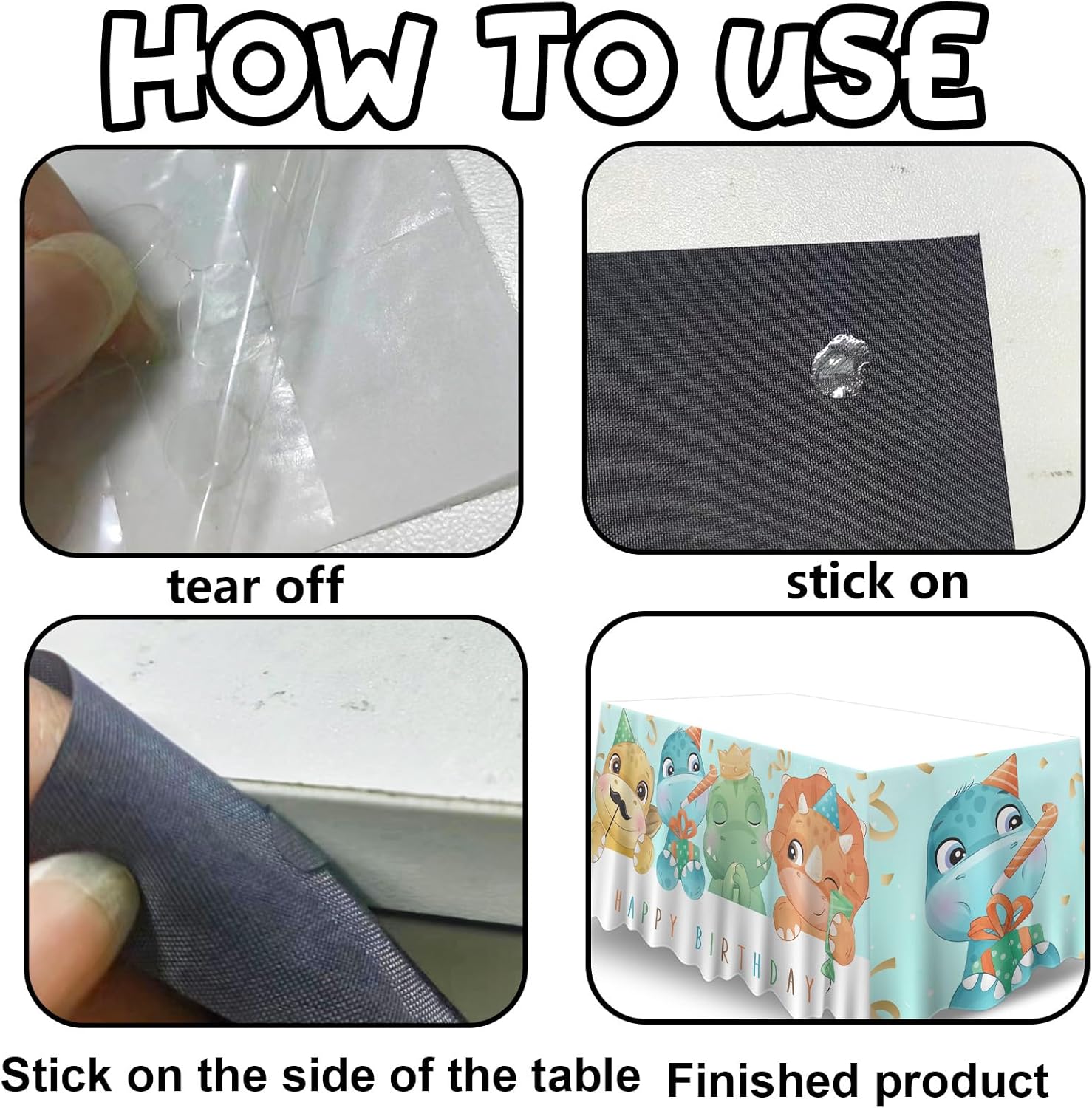 Dinosaur Table Skirt Cute Cartoon Dino Table Cover Decorations for Dinosaur Theme Birthday Party Baby Shower Decor Dinner Banquet Supplies Favors