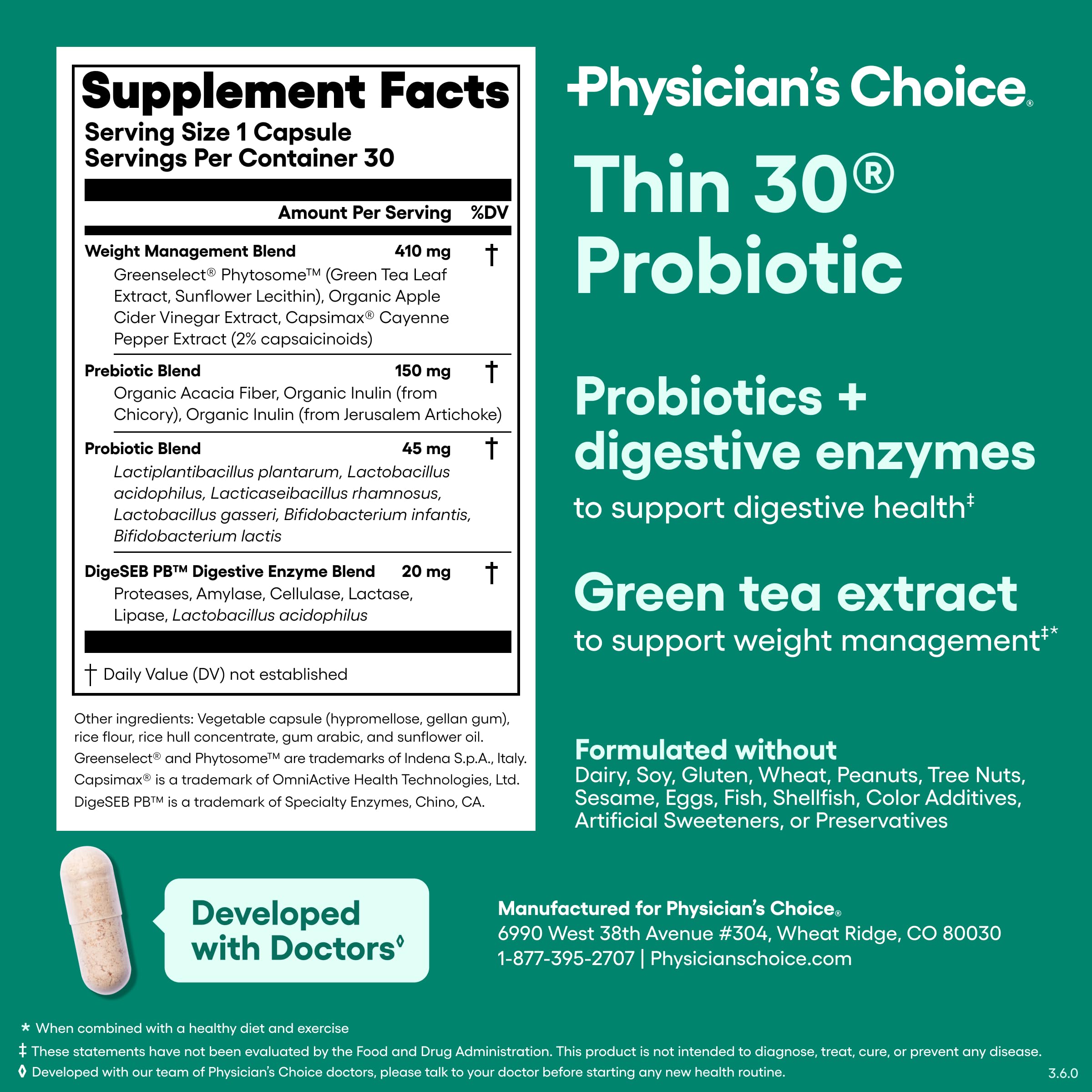 Physician's CHOICE Probiotics for Weight Management & Bloating, 30ct — Amazon image 6