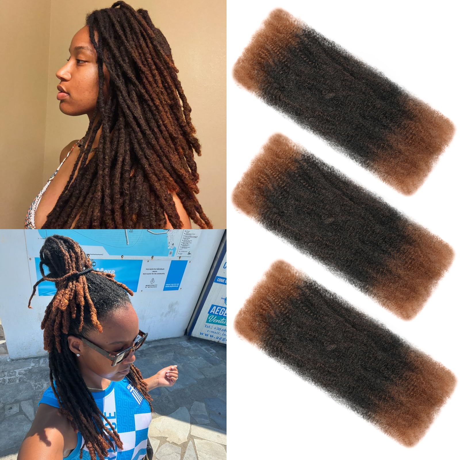 XIIMENALU Afro Kinky Curly Braiding Bulk Hair For Mini Twists Afro Kinkys Bulk Synthetic Cuban Twist Hair Soft Locs Micro Spring Twist For Dreadlocks Loc Repair (T30#