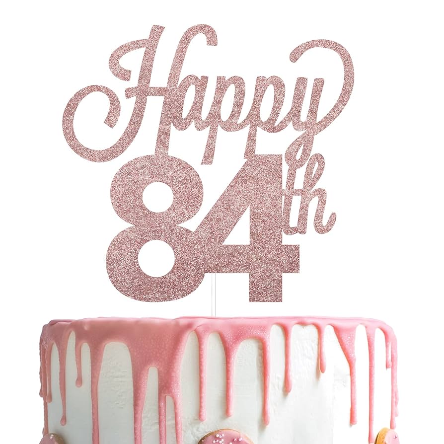 Amazon.co.jp: LINGTEER Happy 84th Birthday Cake Topper