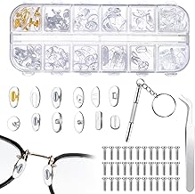 Nose Pads for Glasses 60 Pairs Nose Pads Glasses Repair with 80 Screws Tweezers Screwdriver Small for Glasses 12 Styles
