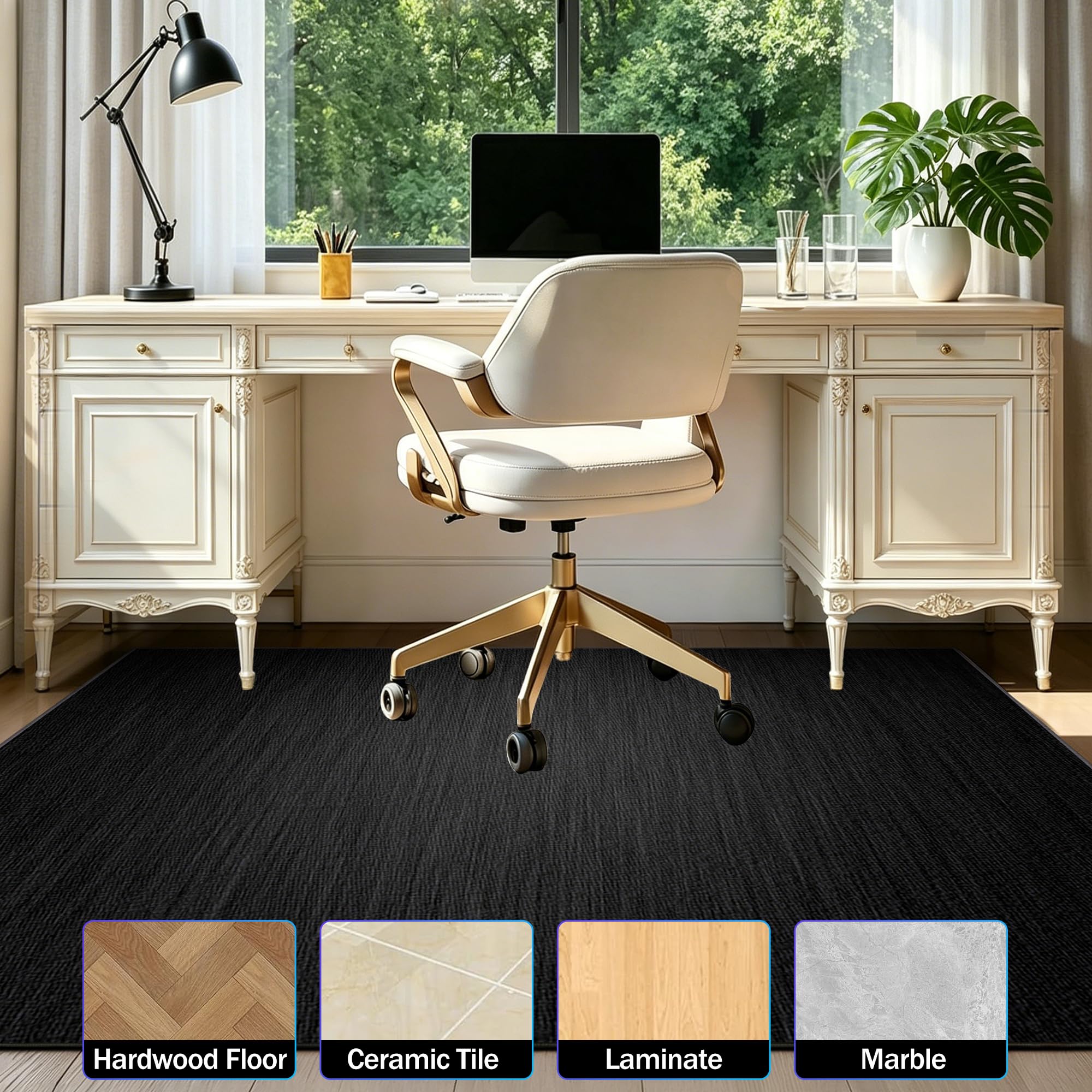 Teppich-Stuhlmatte, bürostuhl unterlage teppich, Gaming Teppich Stuhlunterlage 110 x 140 cm Bodenschutzmatte für Hartböden, schreibtischstuhl unterlage für Laminat, Bürostuhl Matte für Bodenschutz