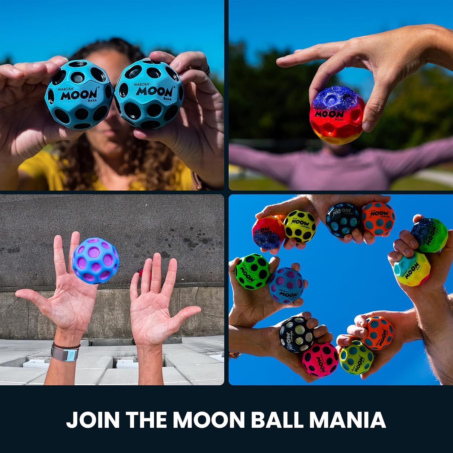 Waboba The Original Moon Ball - Hyper Bouncy Ball – Makes Pop Sound When Bounced - All Ages Extreme Bounce & Fun - Perfect for Active Play & Indoor or Outdoor Games
