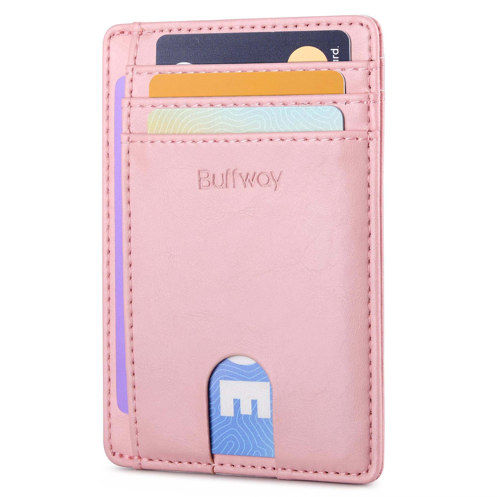 Buffway Leather Men Travel Accessory- Travel Wallet(Alaska Pink)