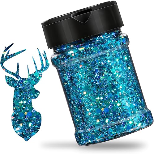 HTVRONT Purpurina holográfica gruesa, 3.53 onzas, purpurina naranja para resina, 3.53 onzas, purpurina iridiscente gruesa mezclada con purpurina