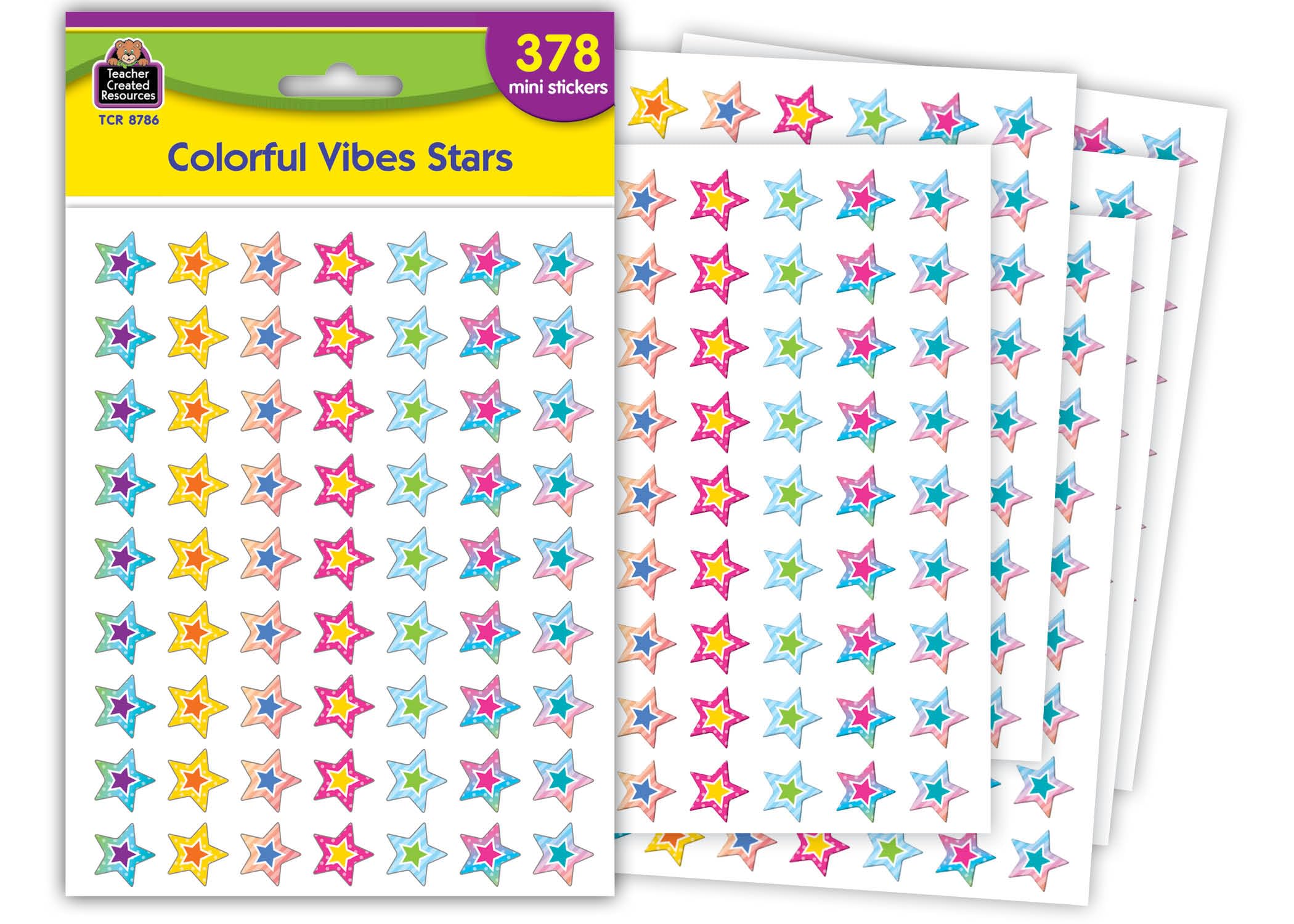 Mini pegatinas de estrellas coloridas Vibes