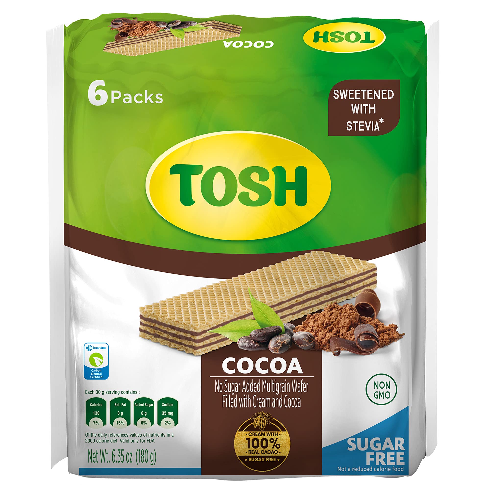 Amazon.com: Tosh Wafer Multigrain Cocoa | Sweetened With Stevia