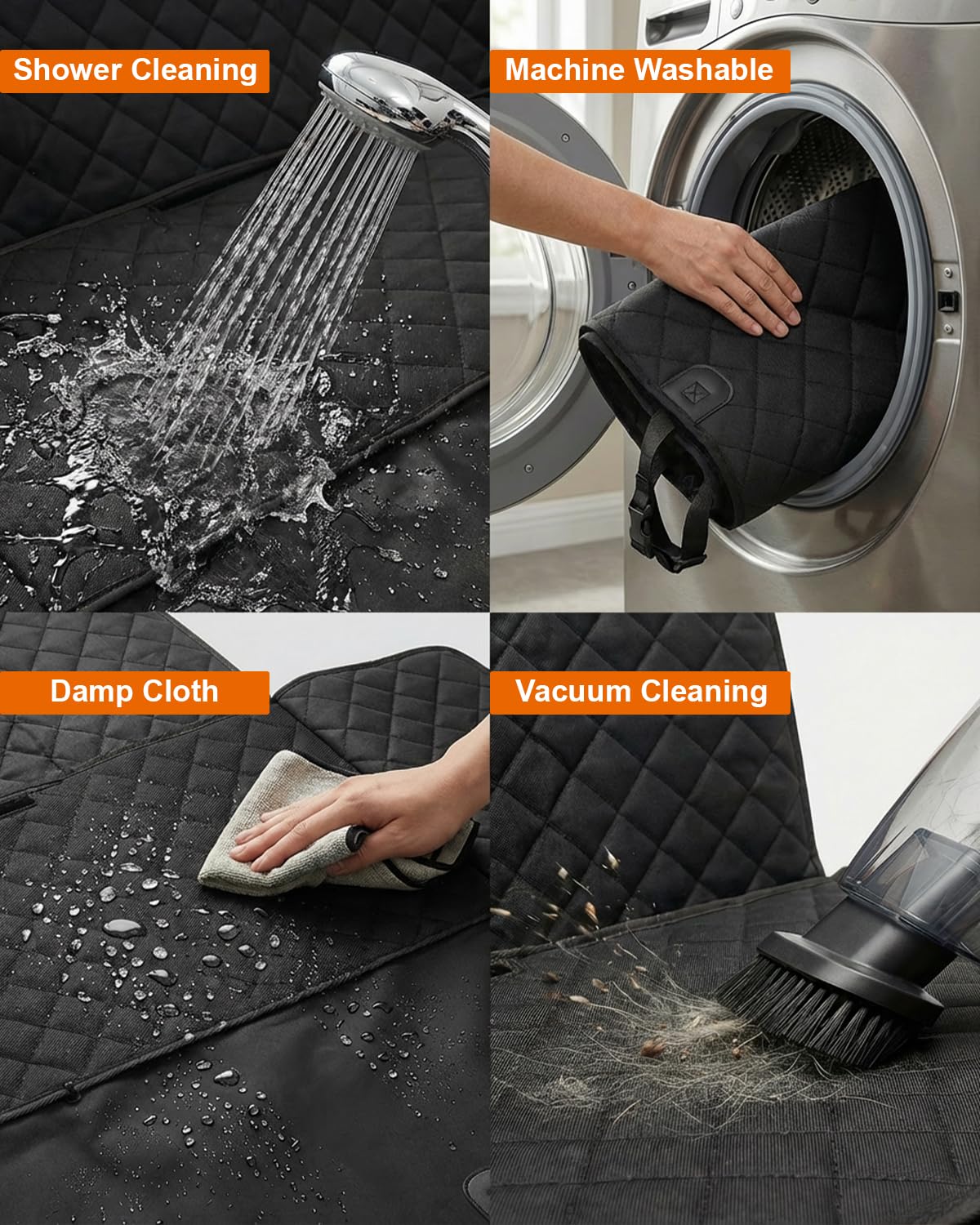 INDCAN IMPORT Upgraded Dog Car Seat Cover for Back Seat 600D Heavy Duty Waterproof & Scratchproof Pet Hammock, Non-Slip Back Seat Protector for Dogs, Universal Fit for Cars, SUVs & Trucks - image 6