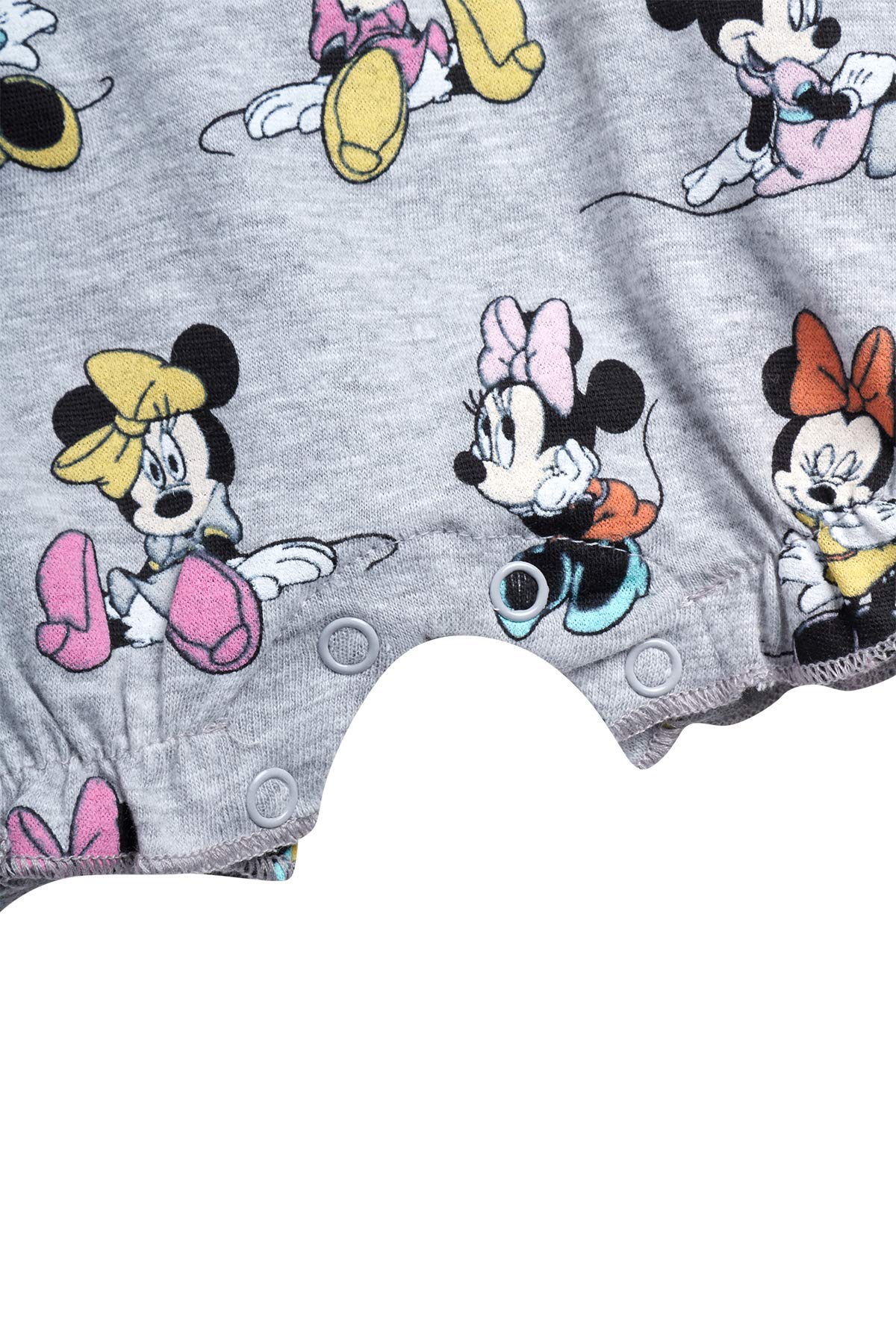 Disney Baby Girls Romper 2 Pack: Minnie Mouse Ruffle Sleeve Romper (Newborn/Infant), Size 3-6 Months, Pink Minnie/Grey Multi Minnie