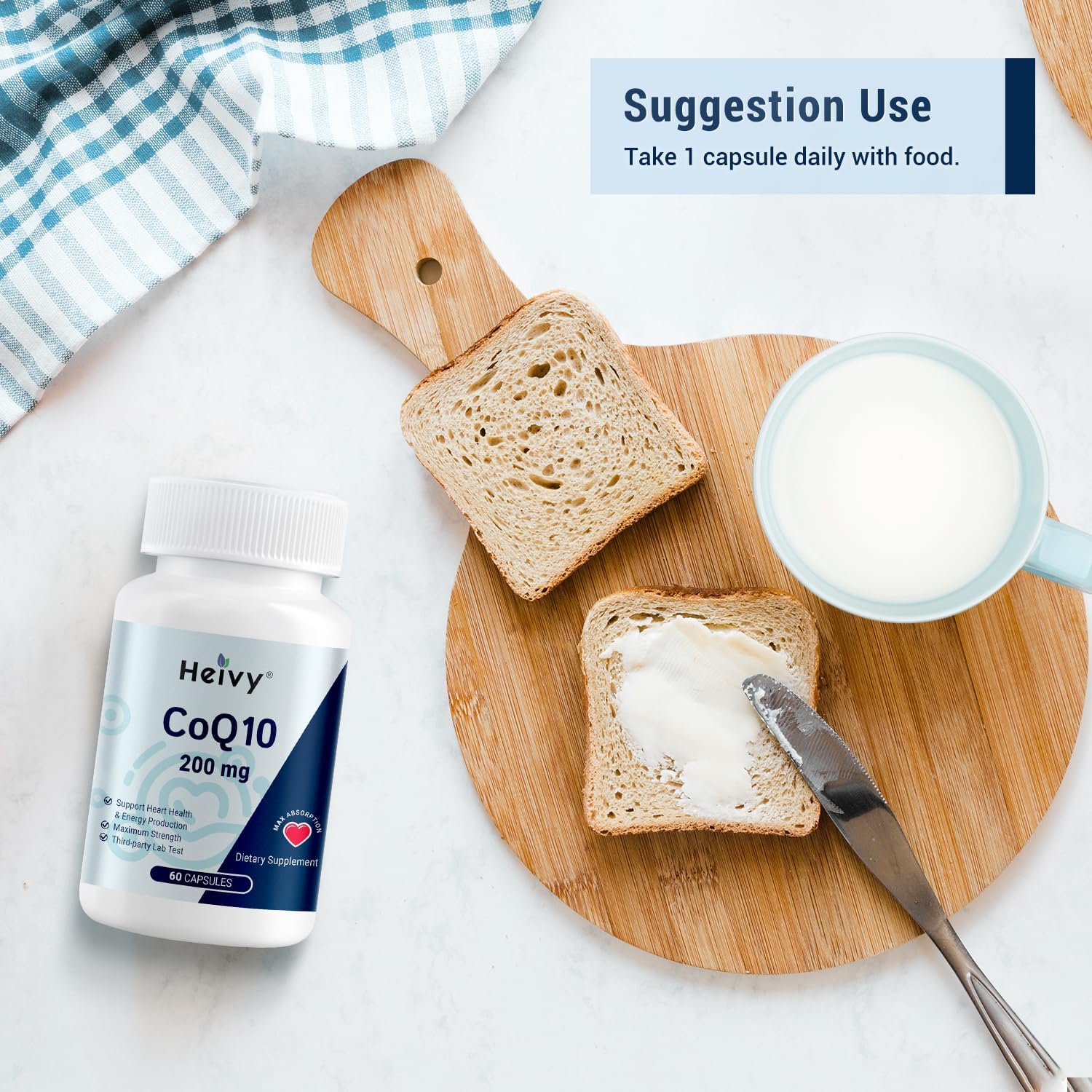 Heivy CoQ10 200mg Per Softgel, 60 Day Supply — Amazon image 6