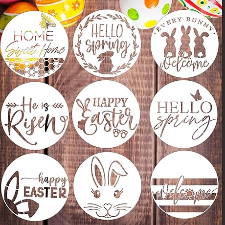 12” Happy Easter Stencil - Spring Stencil for Wood