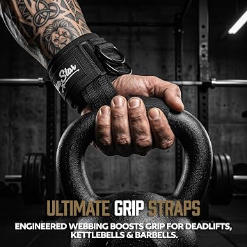 Weight Lifting Strap with D Ring,Lifting Straps,Non-Slip Wrist Straps for Weightlifting Deadlifting,Wrist Cuffs for Cables Gym, Lifting Cuffs for Cable Machines