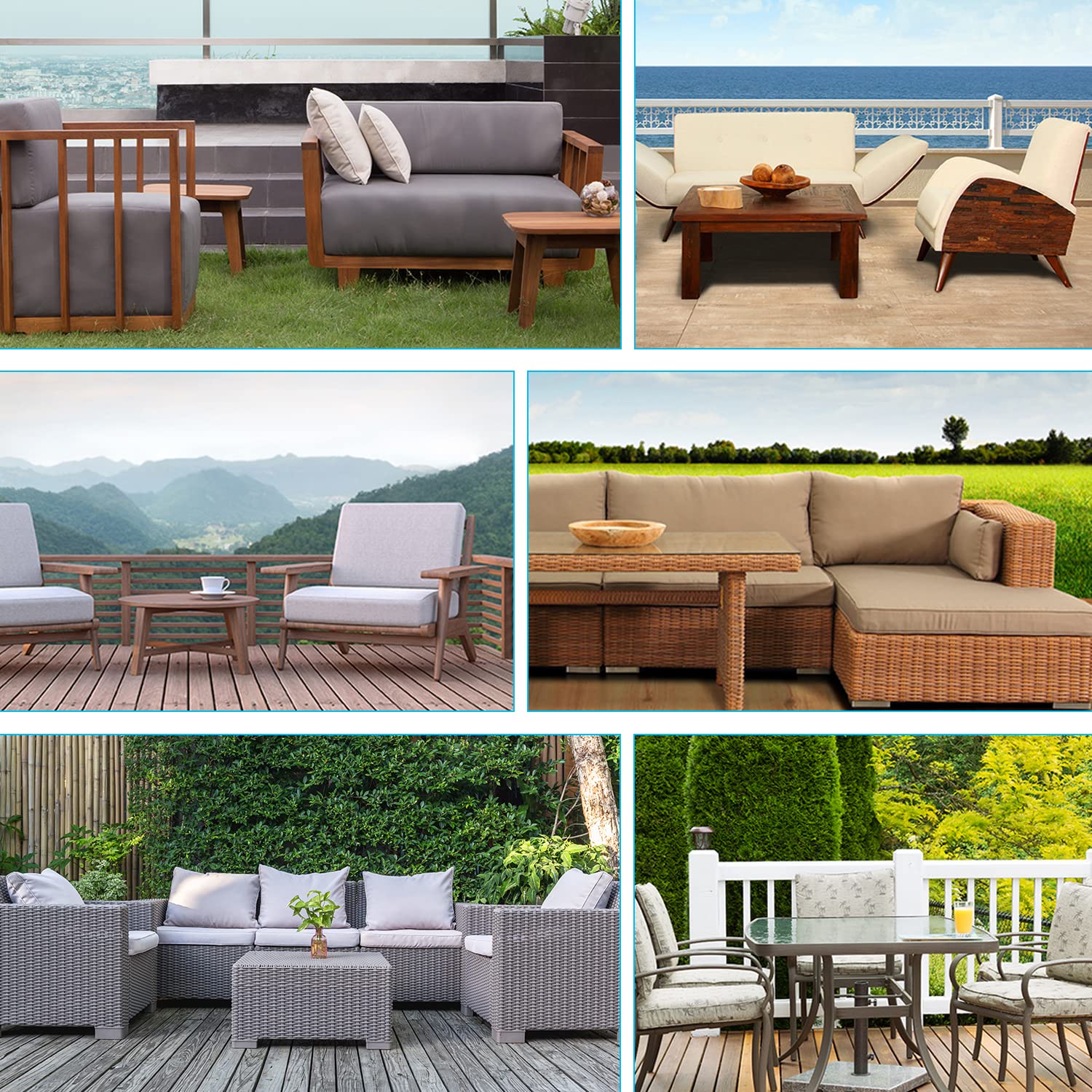 Funda Muebles Jardin Impermeable 126x126x74 cm, 600D Oxford, Funda Mueble Exterior, a Prueba de Viento, Anti-UV, Funda Mesa Jardin con Salida de Aire, Hebillas, Cordón Ajustable
