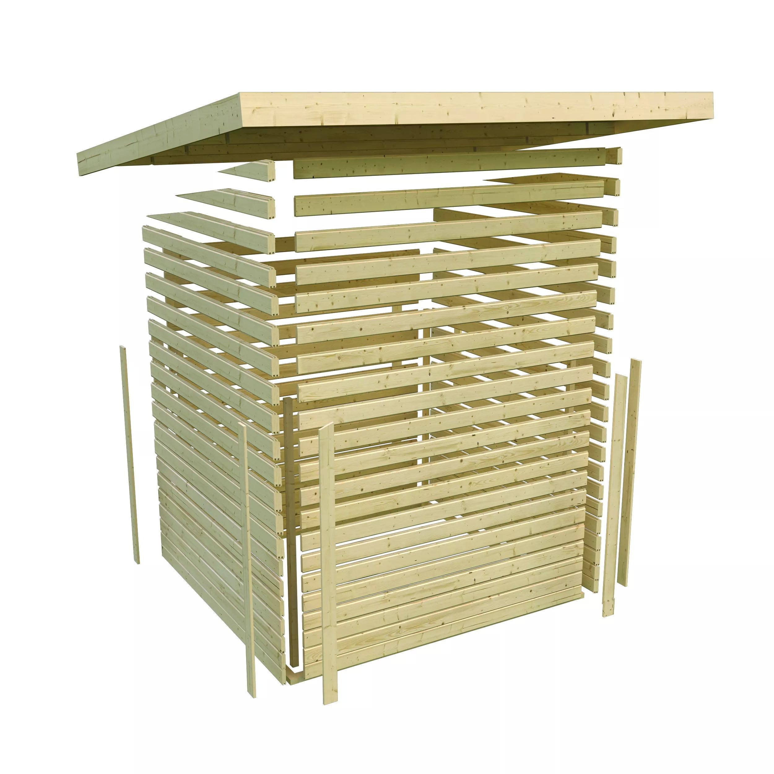 Karibu Saunahaus MELO 38 mm naturbelassen Außensauna Gartensauna