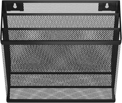 Miniatura 4 de 1InTheOffice Organizador de carpetas de archivos de 3 niveles, clasificador de escritorio, organizador de malla negra