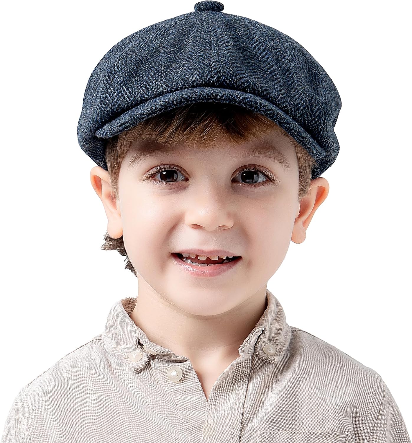 Jastore Kids Boys Vintage Newsboy Cap Tweed Flat Boys Vintage Beret Cabbie Hat Pageboy Caps - Image 5