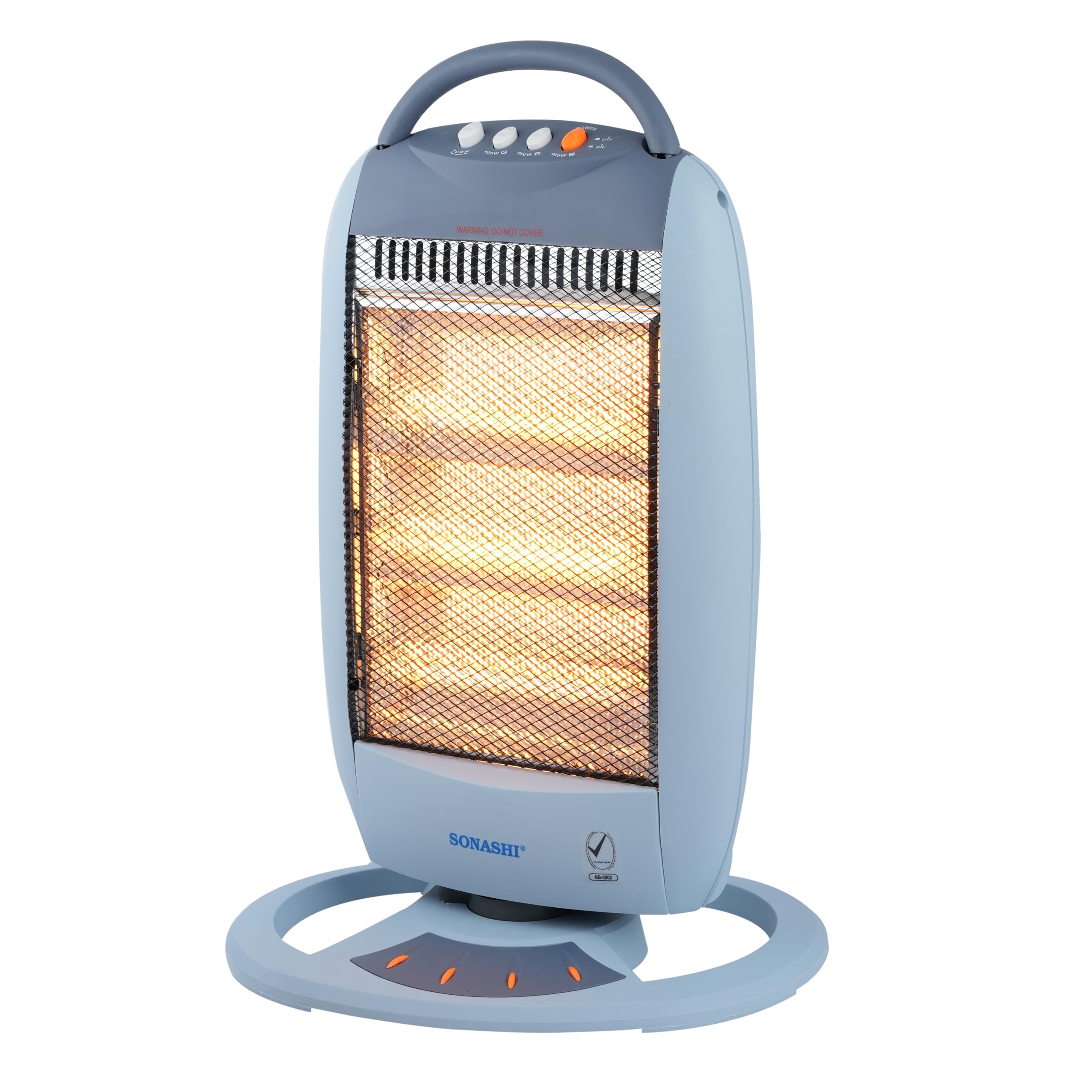 Halogen Heater with 3 Heat Level 400W,800W,1200W, High-Performance Heater with Oscillation Function, Perfect Heat Flow for Home, Office and Living Space, 1200W SHH-1000